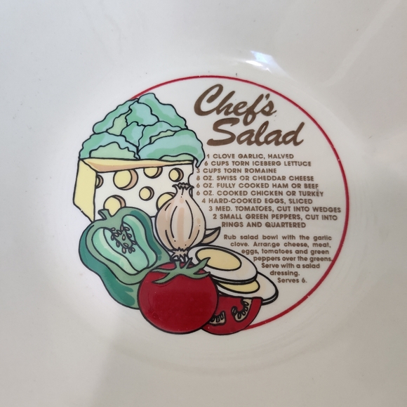 Vintage Chef's Salad Vintage Ceramic Bowl 11.5' - Picture 6 of 6